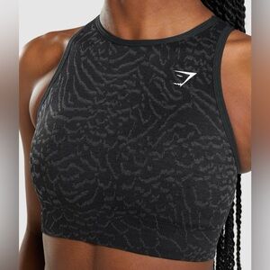 Gymshark Adapt Animal Black Patterned High-Neck Seamless Sports Bra